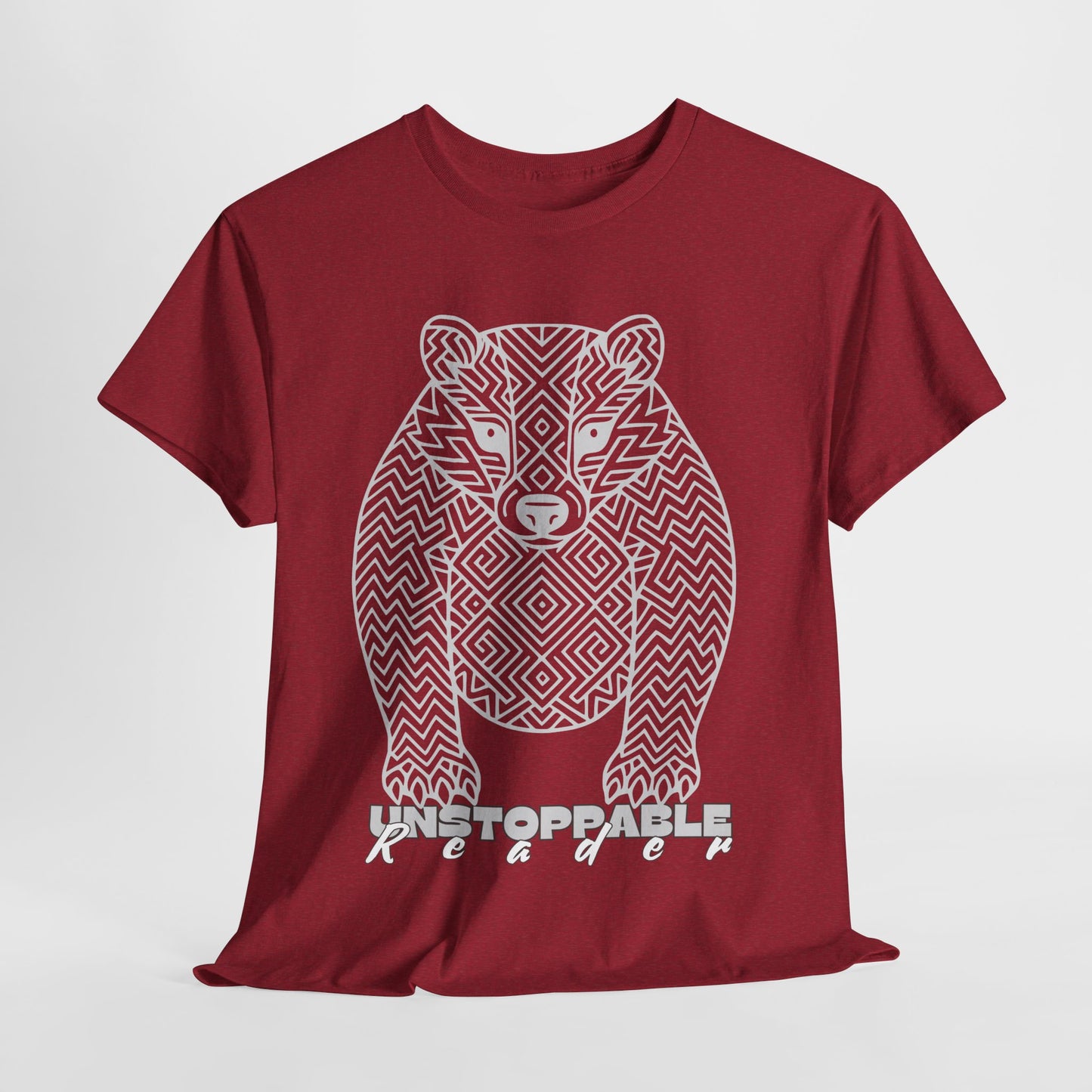 Teen/Adult Unisex – Unstoppable Reader Honey Badger Tee – Fierce Gift for Relentless Bookworms