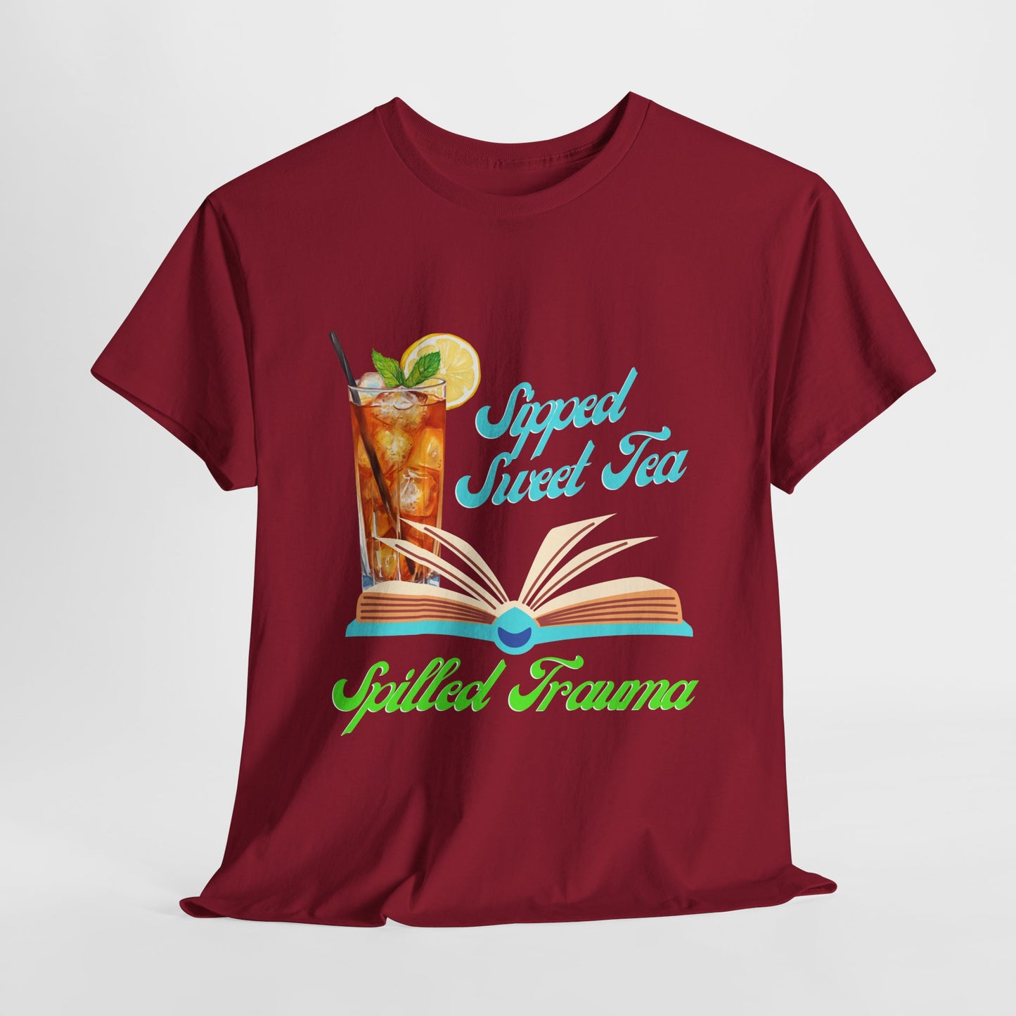 Teen/Adult Unisex Sipped Sweet Tea Spilled Trauma Tee – Southern Gothic Reader Style