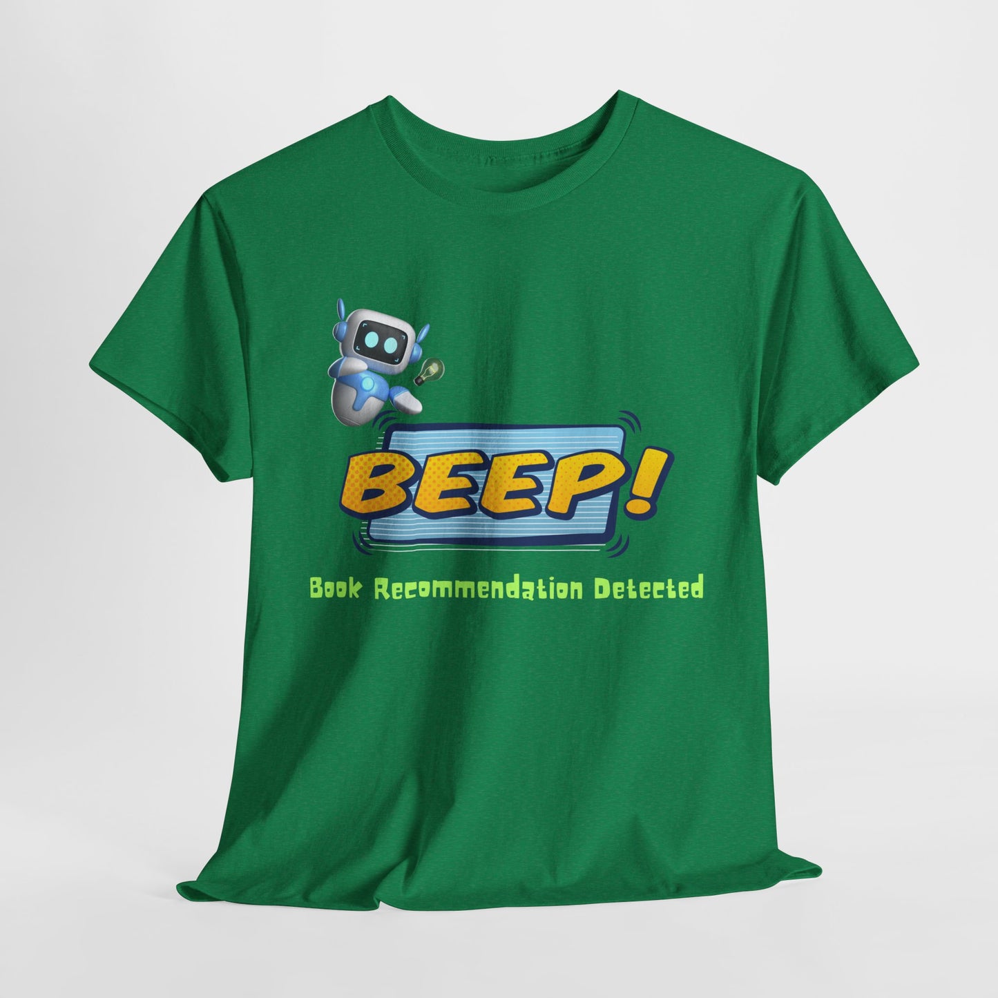Teen/Adult Unisex BEEP! Book Recommendation Detected Tee – A Geeky-Cool Gift for Readers Who Share the Love