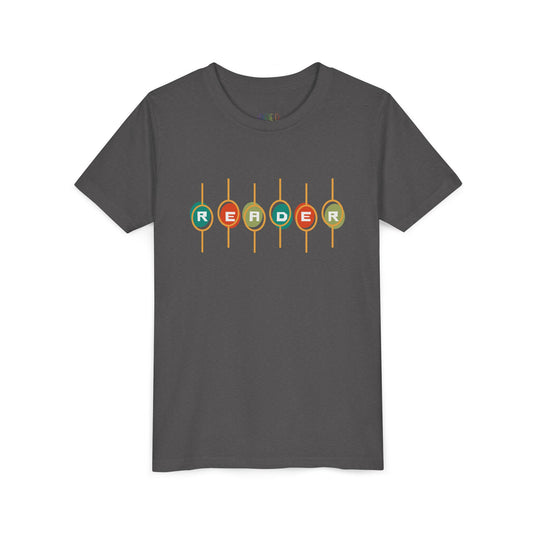 Youth READER Retro Dial Tee, For bookworms who like their style as bold as their stories
