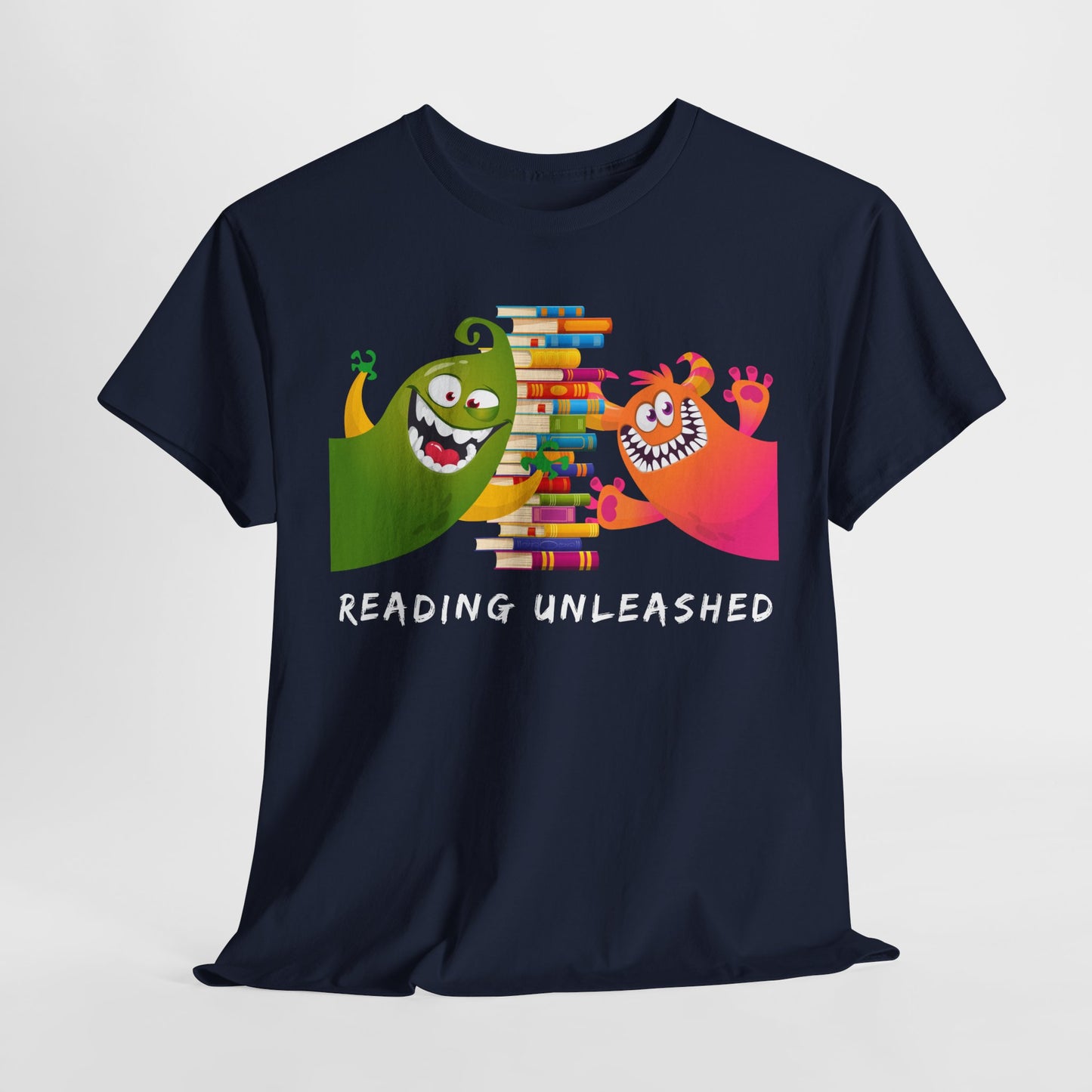 Teen/Adult Unisex “Reading Unleashed” Tee – Bold Book Lover Shirt for Wild Readers & Literacy Advocates