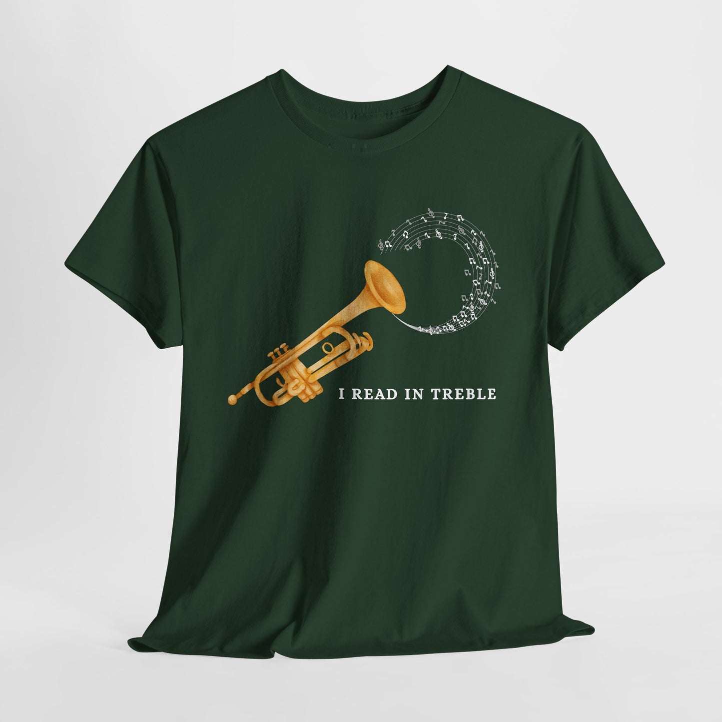 Teen/Adult Unisex I Read in Treble Tee – A Punny Pick for Music & Book Lovers