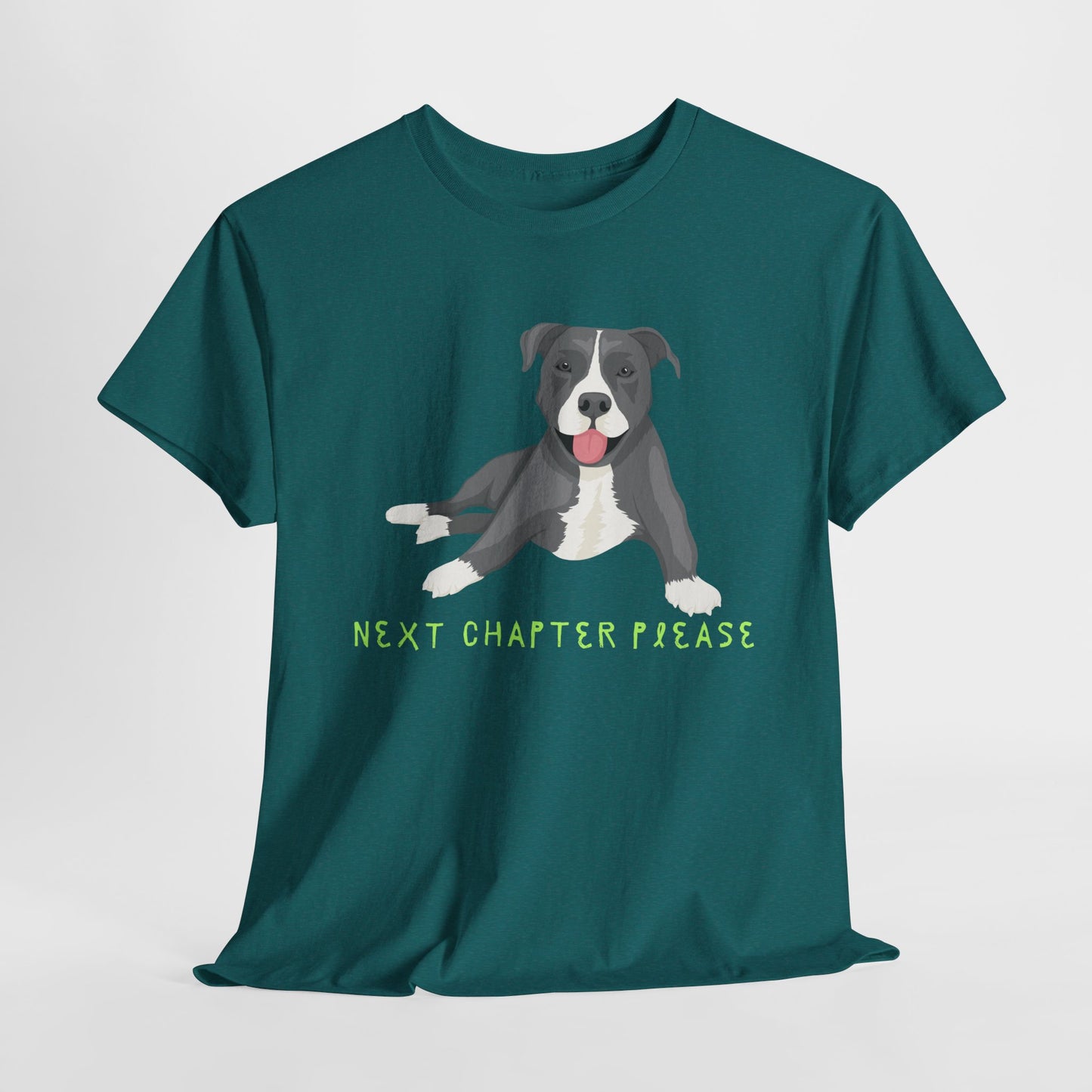Teen/Adult Unisex Next Chapter Please Tee – Calm Pup, Curious Heart