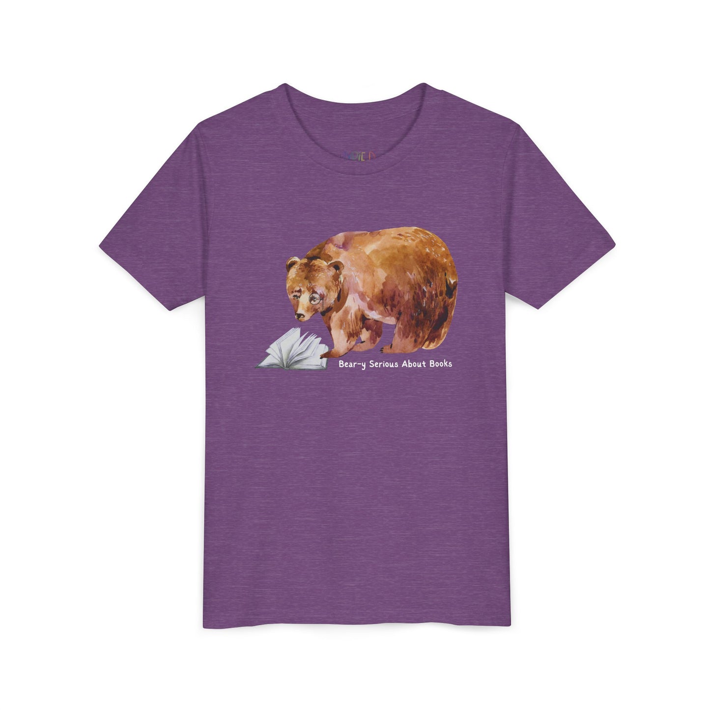 Youth Bear-y Serious About Books Tee – Funny Bear Shirt for Book-Loving Kids