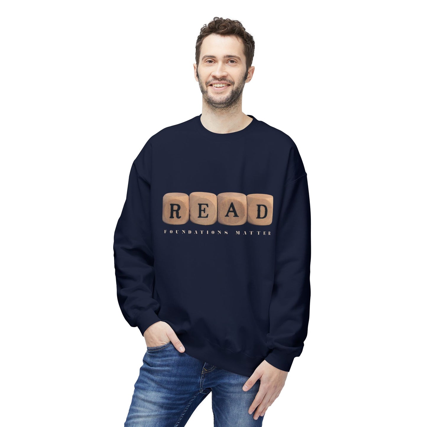 Teen/Adult Unisex READ Foundations Matter Sweatshirt, Literacy Awareness and Education Inspired Design