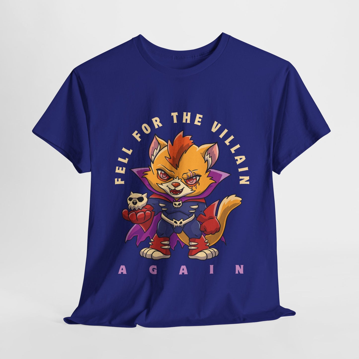 Teen/Adult Unisex “Fell for the Villain Again” Tee – Purrfectly Evil Book Crush Shirt