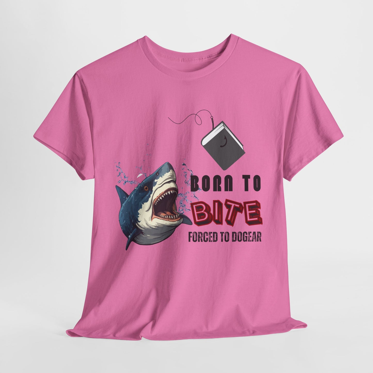 Teen/Adult Unisex Born to Bite Tee – Funny Shark Shirt for Bold Book Lovers