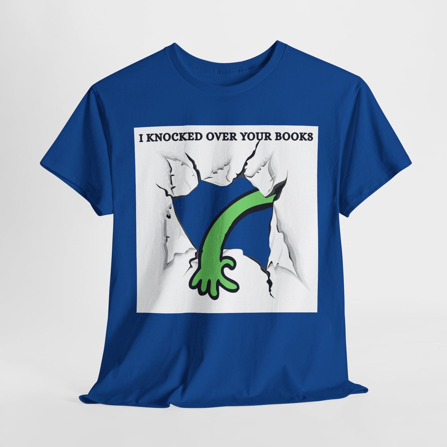 Teen/Adult Unisex Oops! Alien Mayhem Tee – Bookstack Toppler Extraordinaire