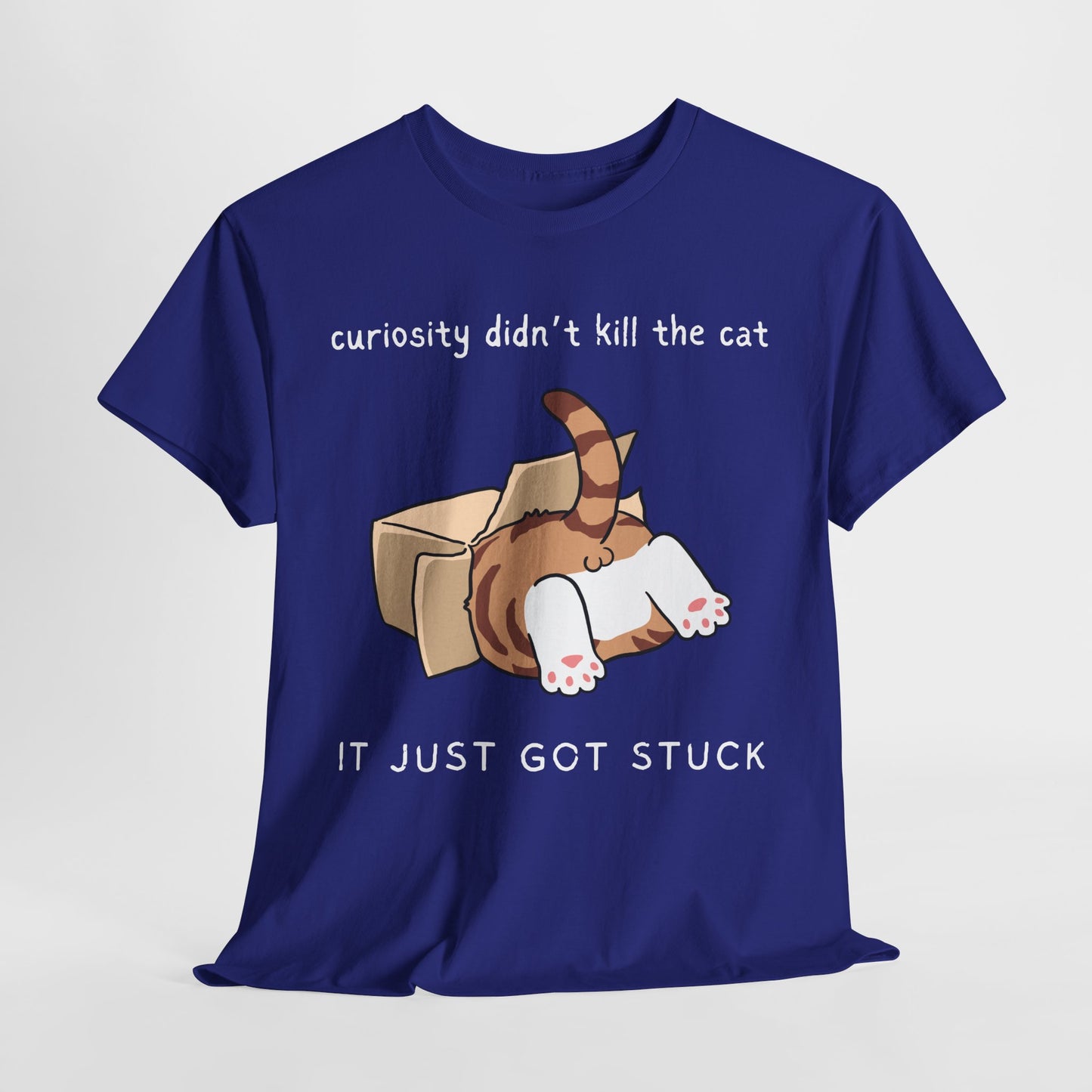 Teen/Adult Unisex Curiosity Cat Tee – Funny Gift for Bookish Cat Lovers