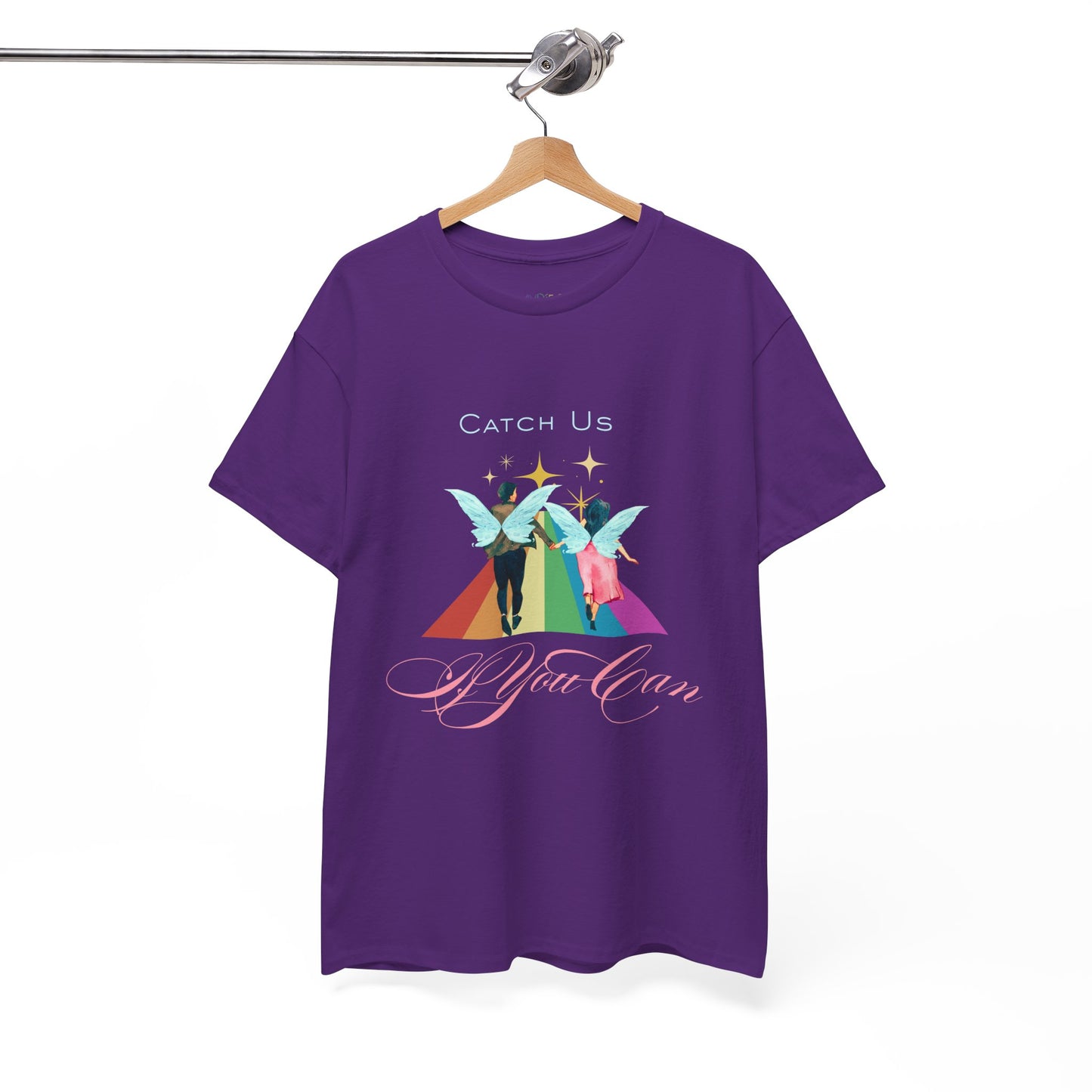 Teen/Adult Unisex Catch Us If You Can Playful Couples T-Shirt, Wedding Weekend or Everyday Adventure Apparel