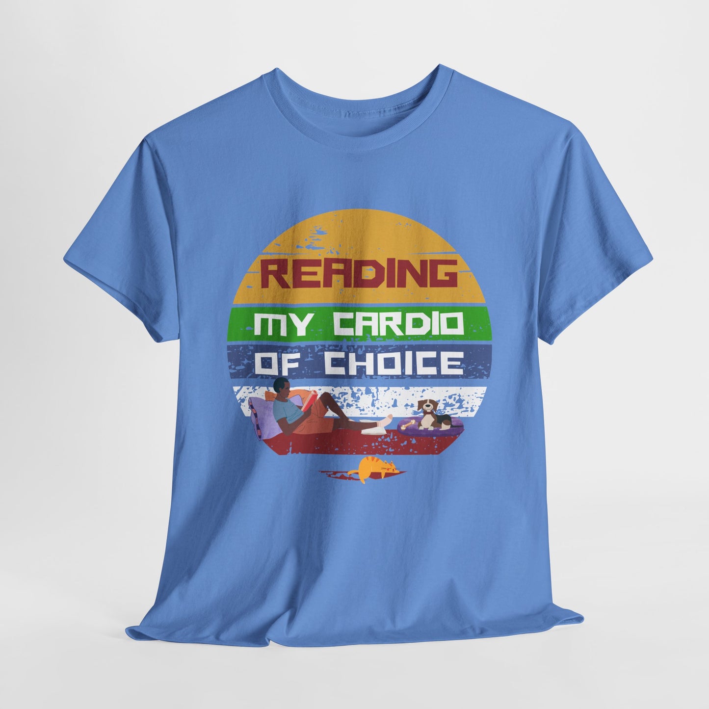 Teen/Adult Unisex Reading: My Cardio of Choice Tee – Bookish Humor for the Chill-at-Heart