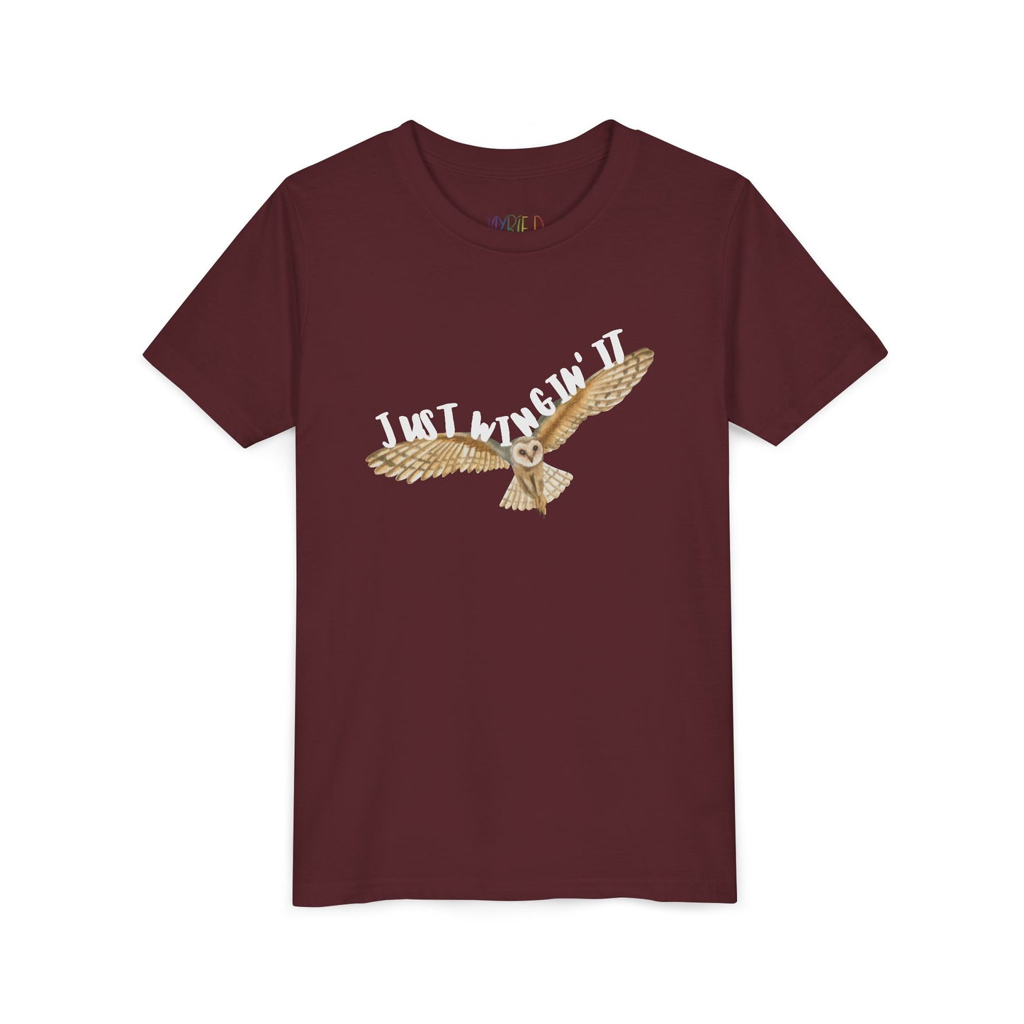 Youth Just Wingin’ It T-Shirt – Funny Owl Shirt for Free-Spirited Kids Who Go With the Flow