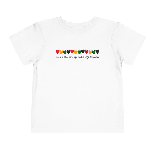 Toddler Love in Every Shade Tee – Inclusive Heart Shirt for Little Ones
