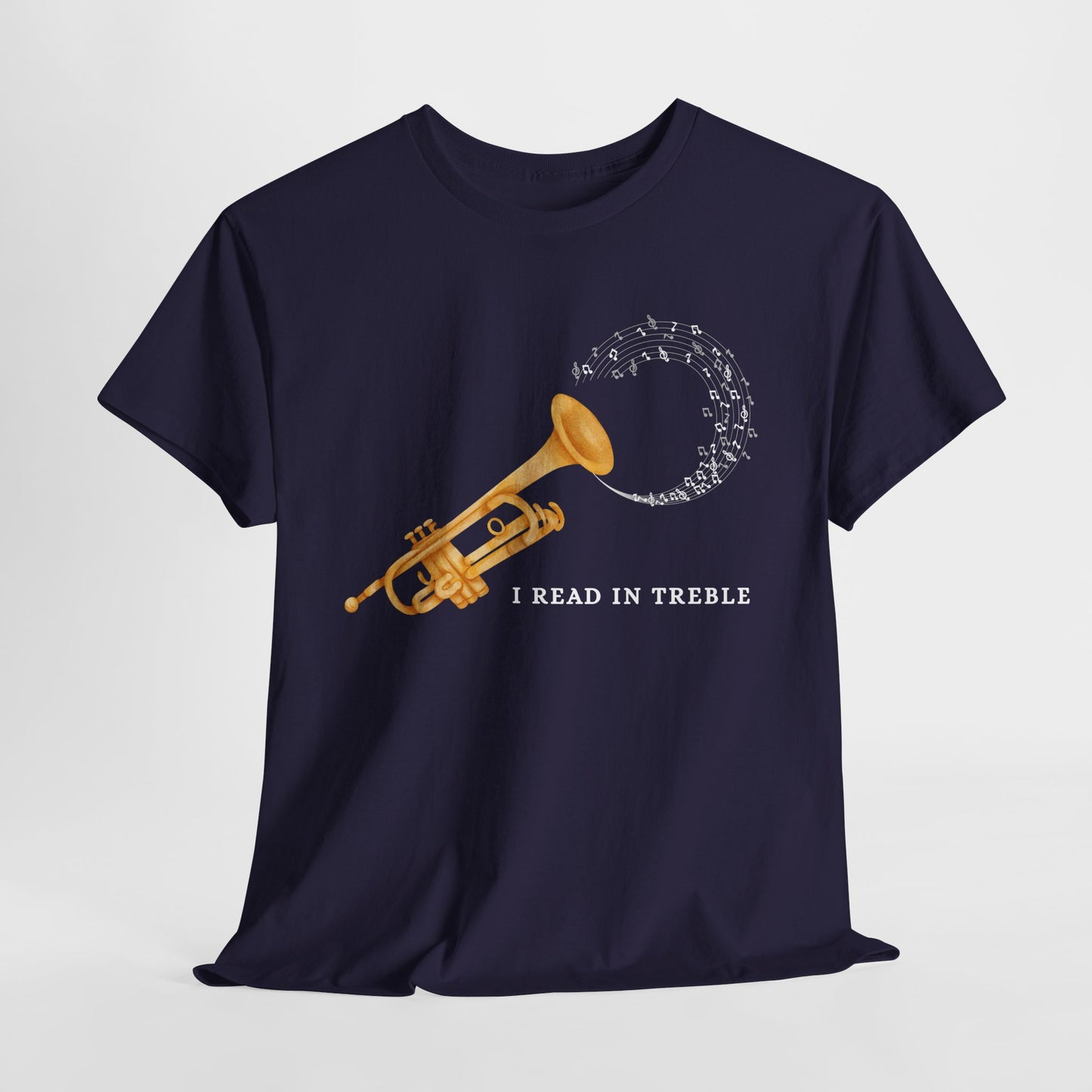 Teen/Adult Unisex I Read in Treble Tee – A Punny Pick for Music & Book Lovers