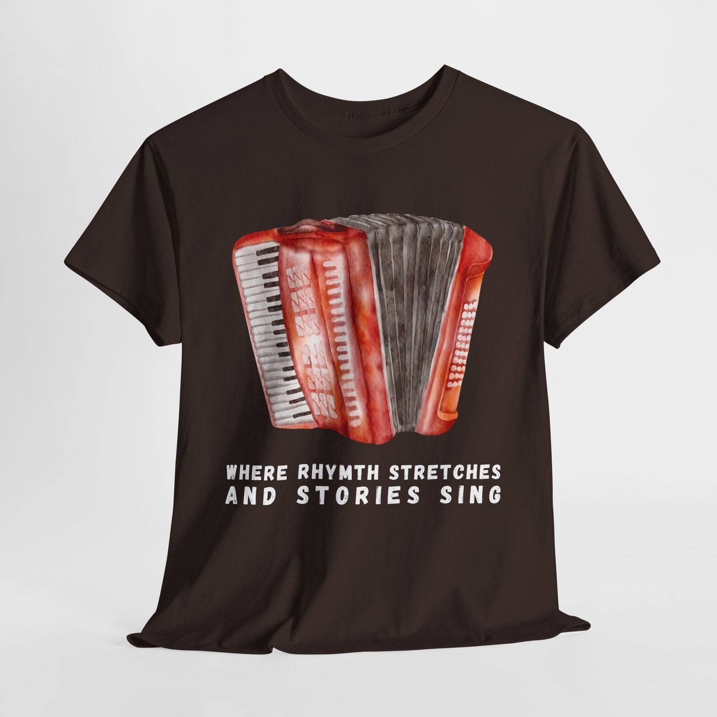 Teen/Adult Unisex Where Rhythm Stretches and Stories Sing Tee