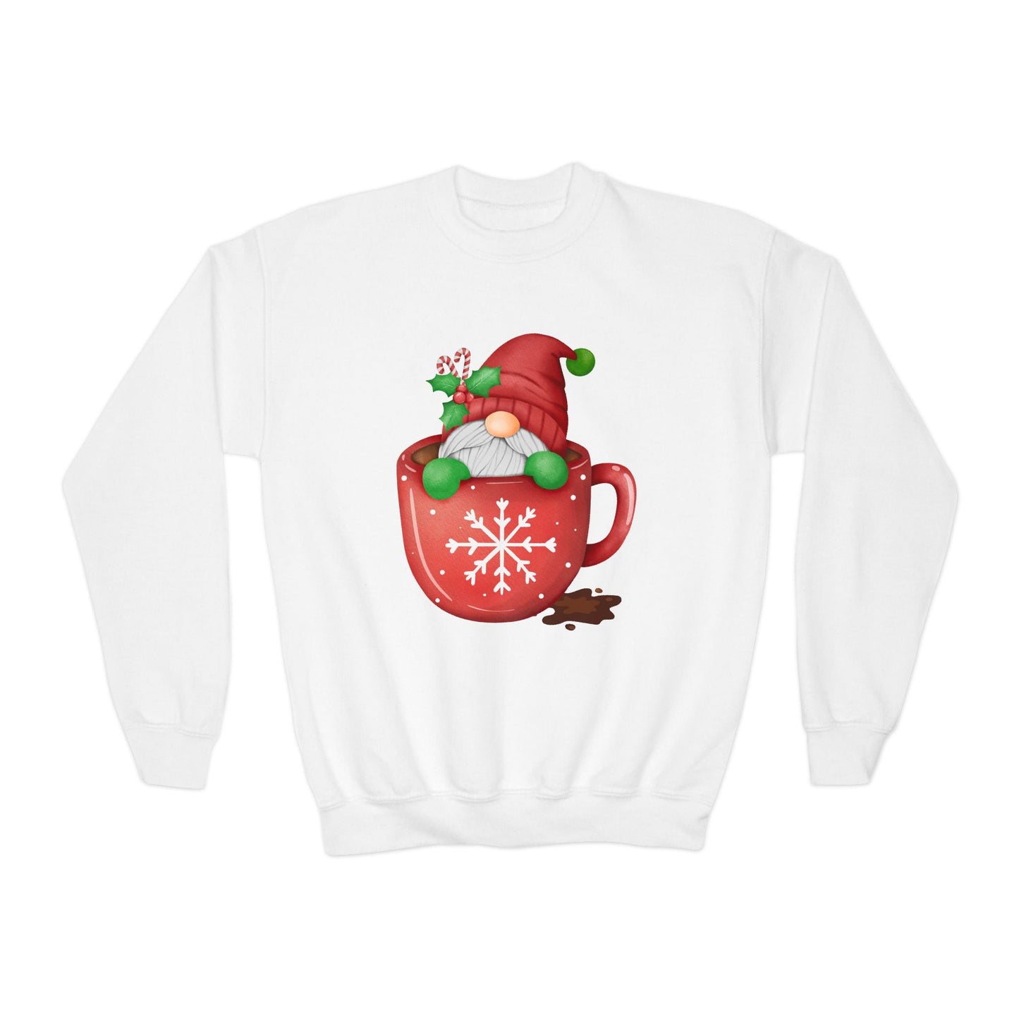 Youth Gnome Cocoa Sweatshirt â€“ Holiday Mug Design Printify