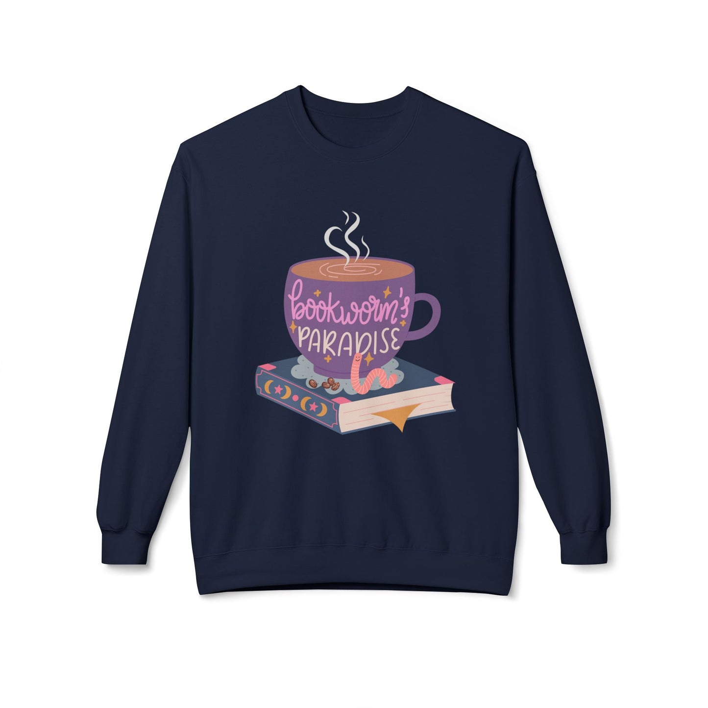Teen/Adult Unisex Bookworm’s Paradise Sweatshirt, Cozy Reading & Coffee Lover Crewneck