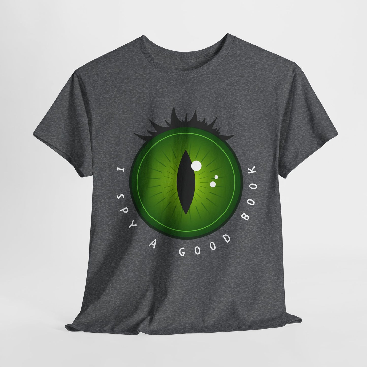 Teen/Adult Unisex “I Spy a Good Book” Reading Shirt – Bold Eyeball Tee for Book Lovers