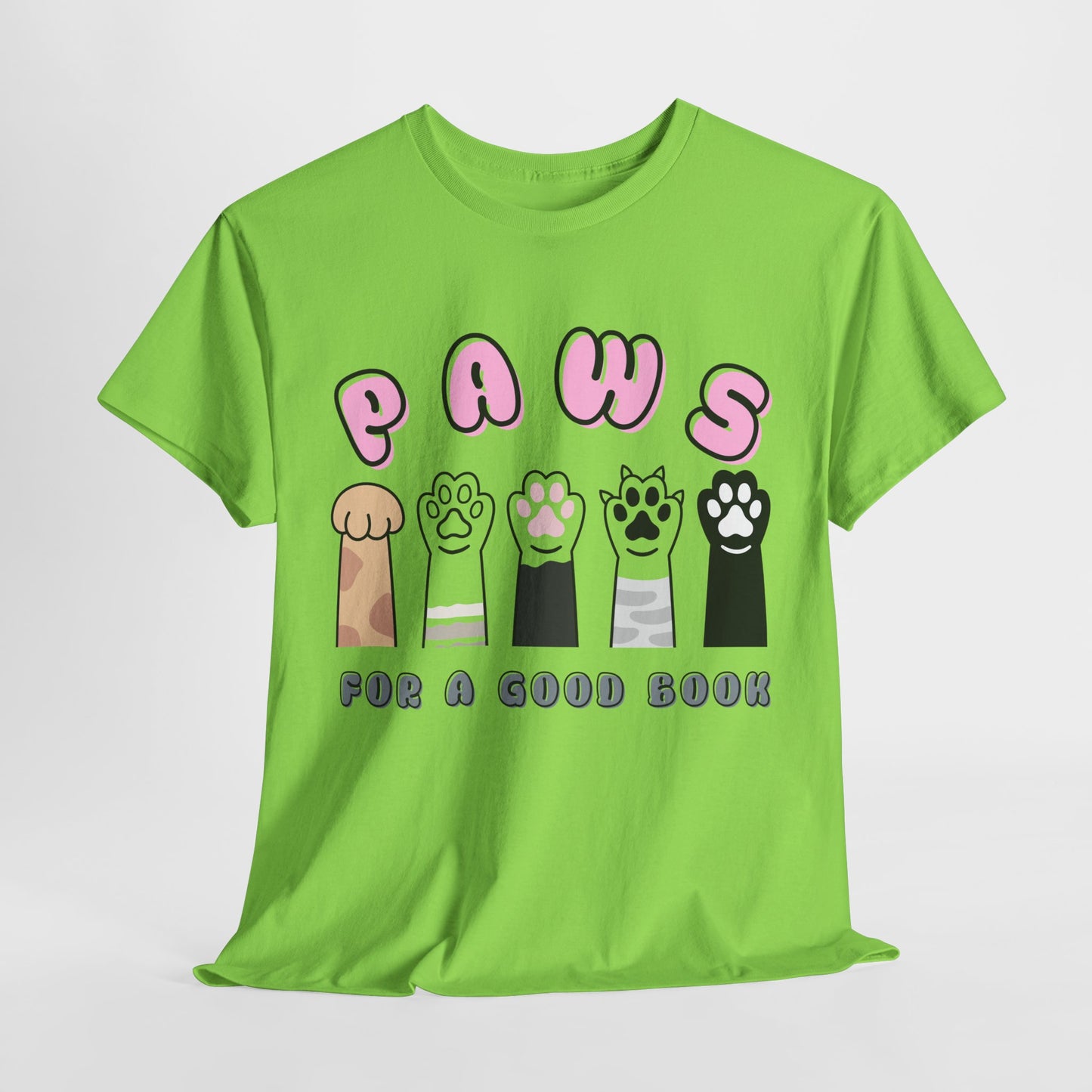 Teen/Adult Unisex “Paws for a Good Book” Cat Lovers Tee