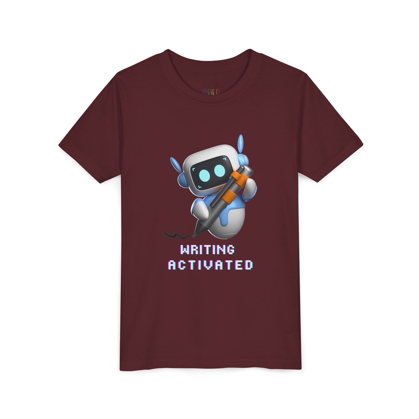 Youth Writing Activated Tee – Robot-Inspired Shirt for Creative Kids, For young writers ready to power up their pens!