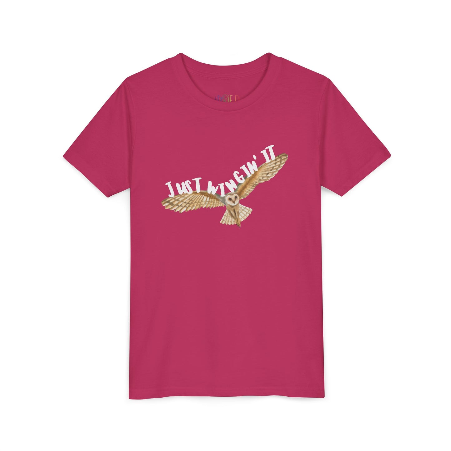 Youth Just Wingin’ It T-Shirt – Funny Owl Shirt for Free-Spirited Kids Who Go With the Flow
