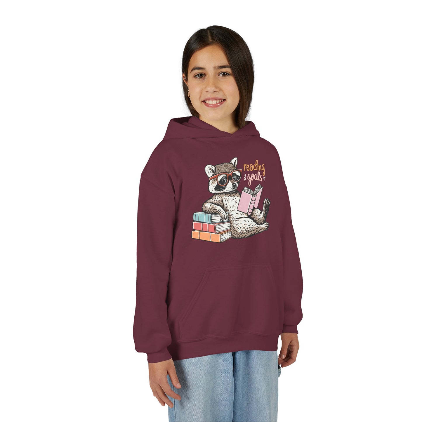 Youth Reading Goals Racoon Hoodie