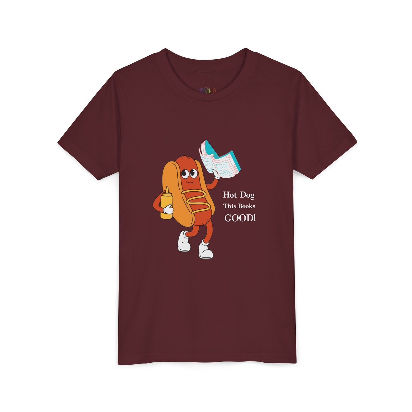Youth Hot Dog This Book’s Good! Tee – Punny Apparel for Book-Loving Kids, A perfect pick for readers with a sense of humor (and a love for snacks)!