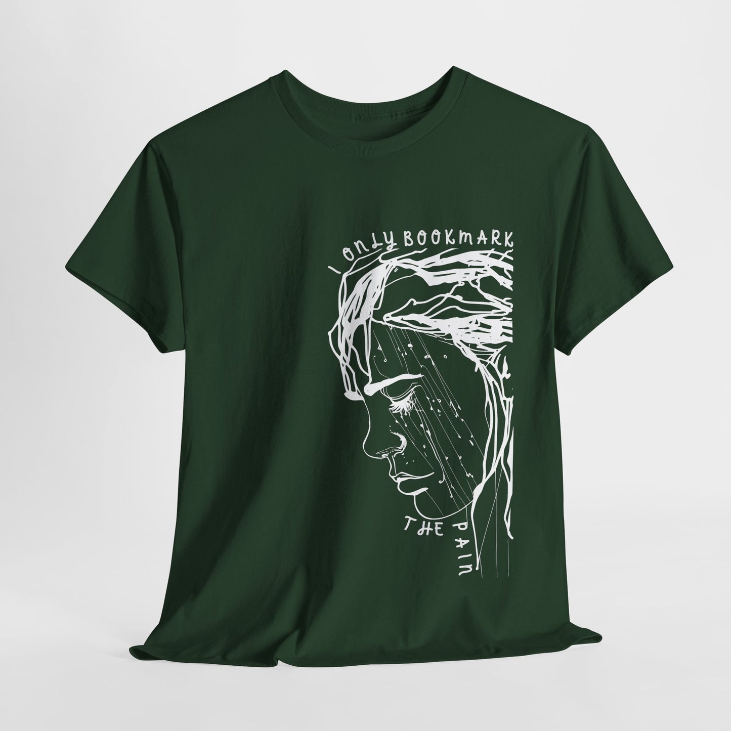 Teen/Adult Unisex Tee – I Only Bookmark the Pain (Crying Girl Edition)