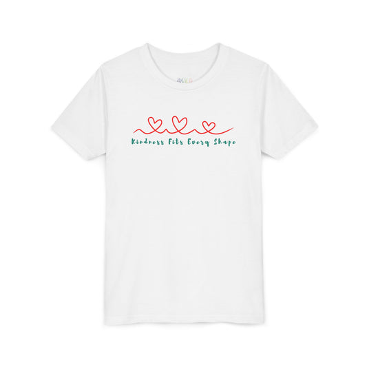 Youth Kindness Fits Every Shape Tee – Soft Style with a Strong Message