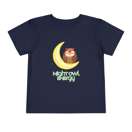 Toddler Night Owl Energy Tee – Sleepy Owl Shirt for Late-Night Littles