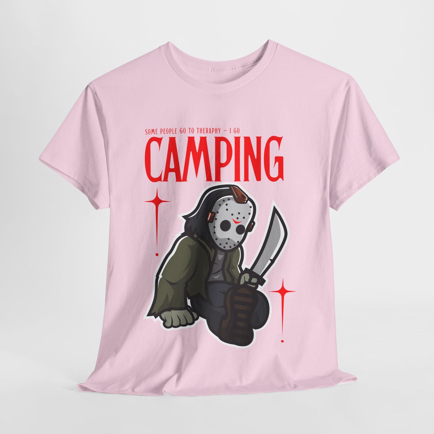 Teen/Adult Unisex Camping Horror T-Shirt – Slasher Parody Graphic Tee