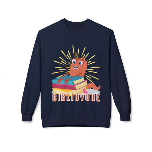 Teen/Adult Unisex Bibliovore Sweatshirt – Hungry Bookworm Reading Design
