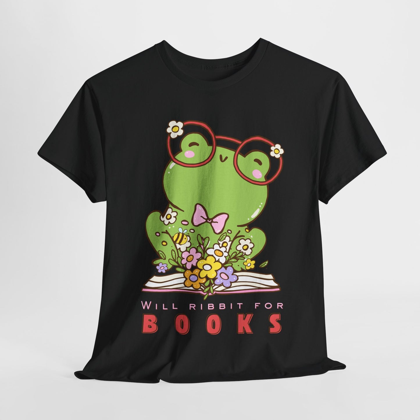 Teen/Adult Unisex “Will Ribbit for Books” Frog Tee