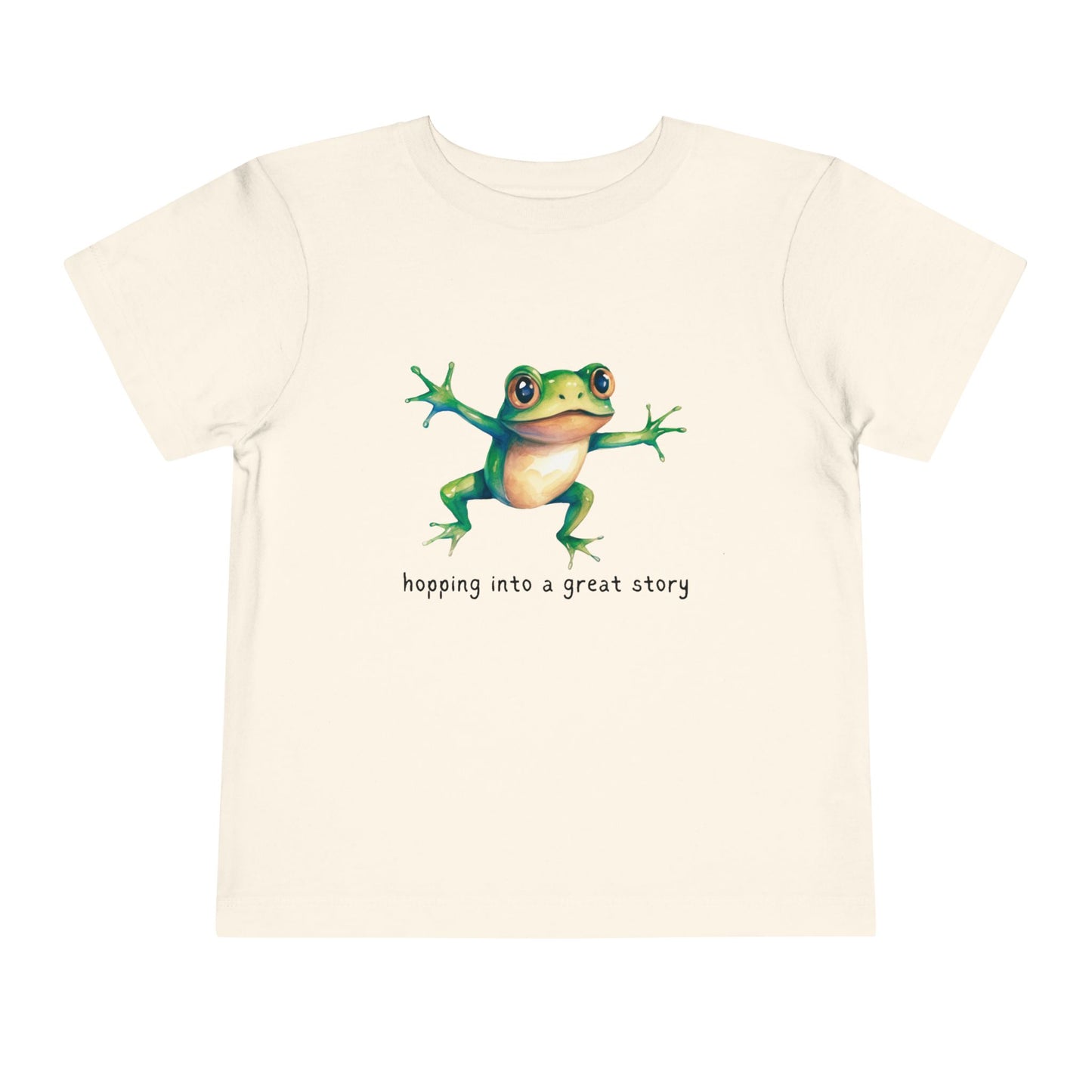 Toddler Hopping Into a Great Story Tee – Fun Gift for Curious Readers
