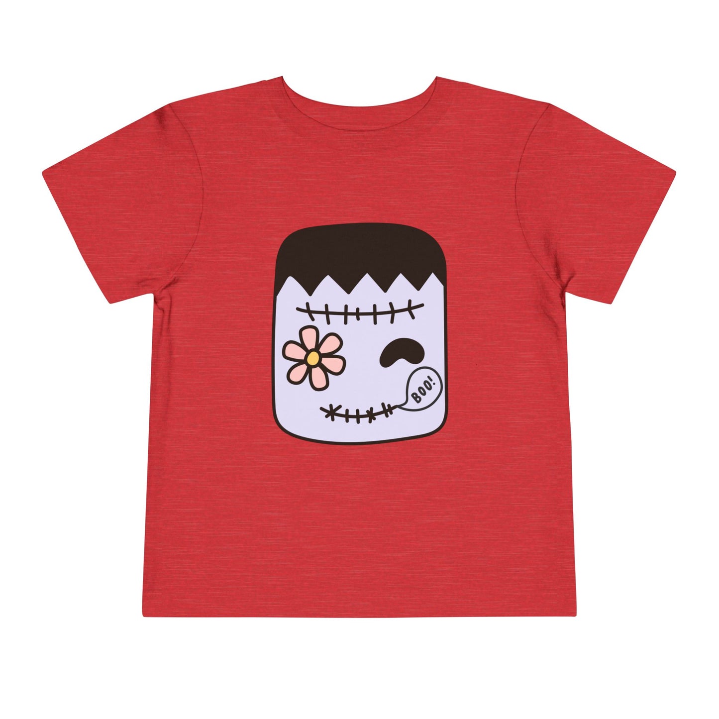 Toddler T-Shirt – Cute Boo Frankenstein Design, Halloween Toddler Tee