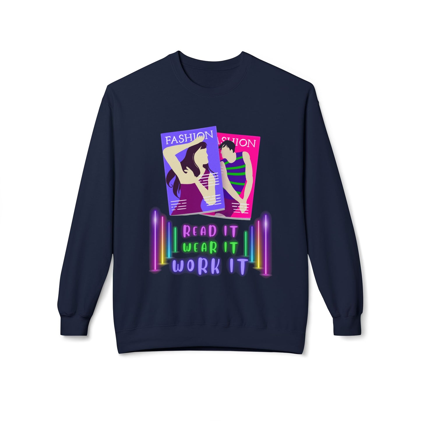 Teen/Adult Unisex Read It, Wear It, Work It Sweatshirt, Fashion Magazine Sweatshirt
