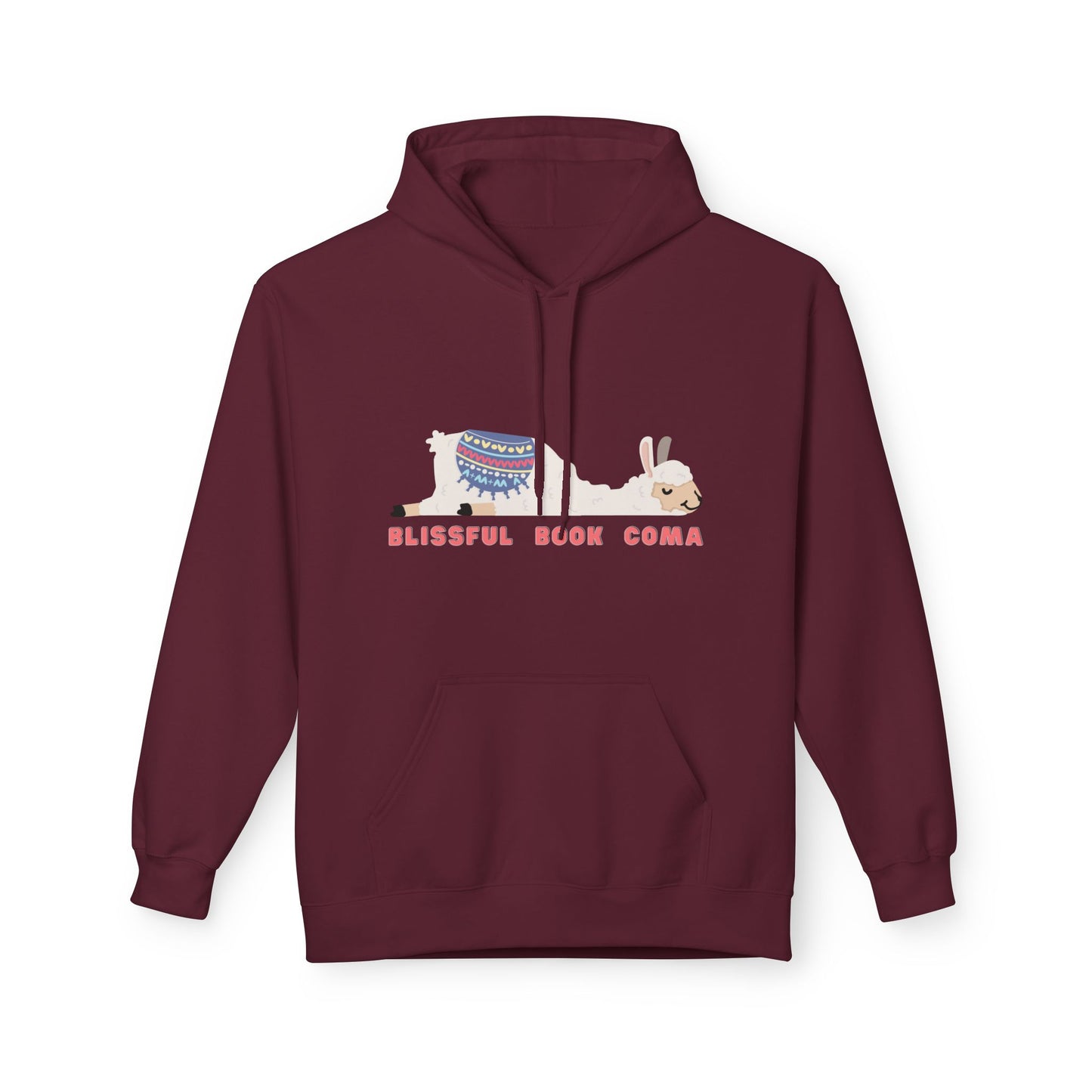Teen/Adult Unisex Blissful Book Coma Llama Hoodie