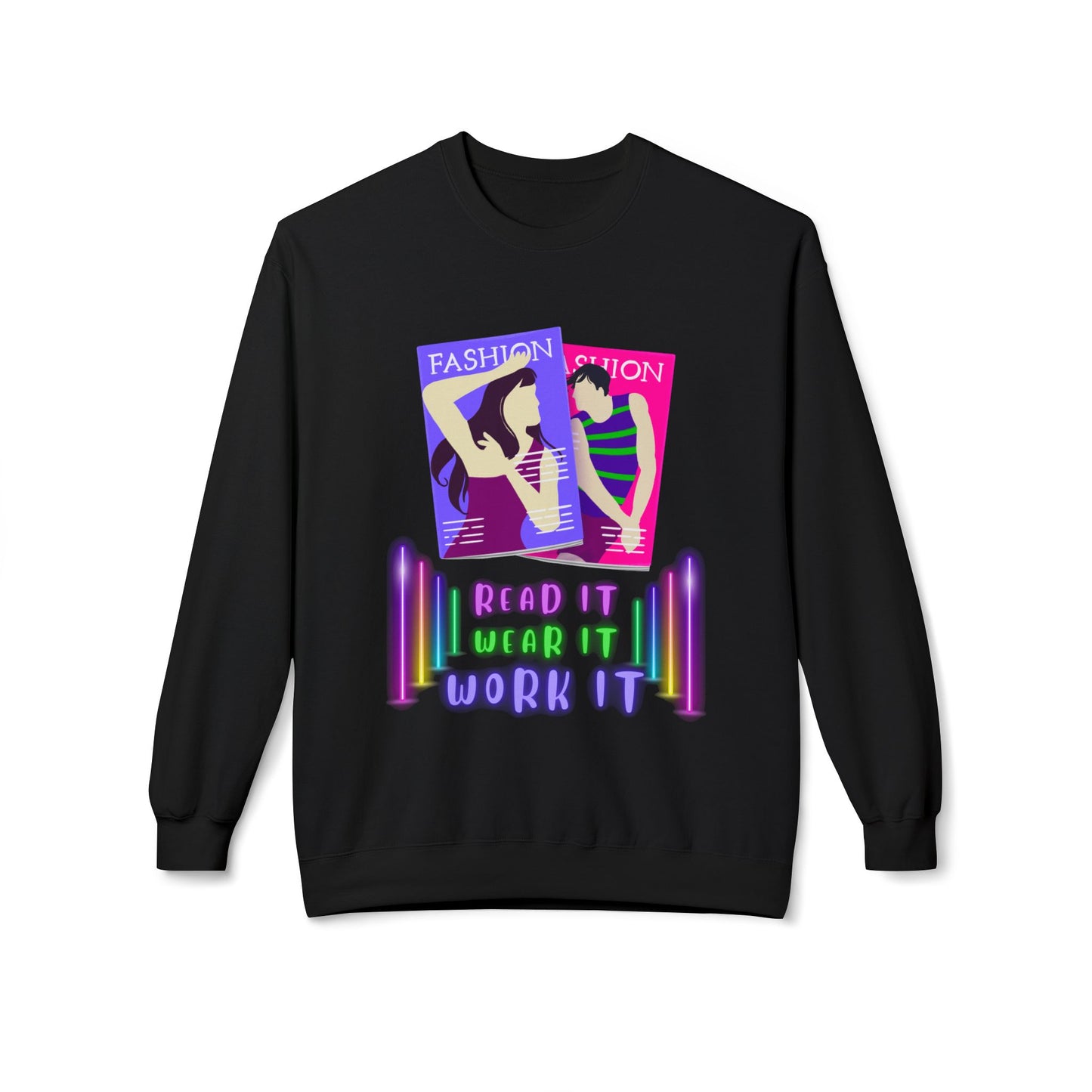 Teen/Adult Unisex Read It, Wear It, Work It Sweatshirt, Fashion Magazine Sweatshirt