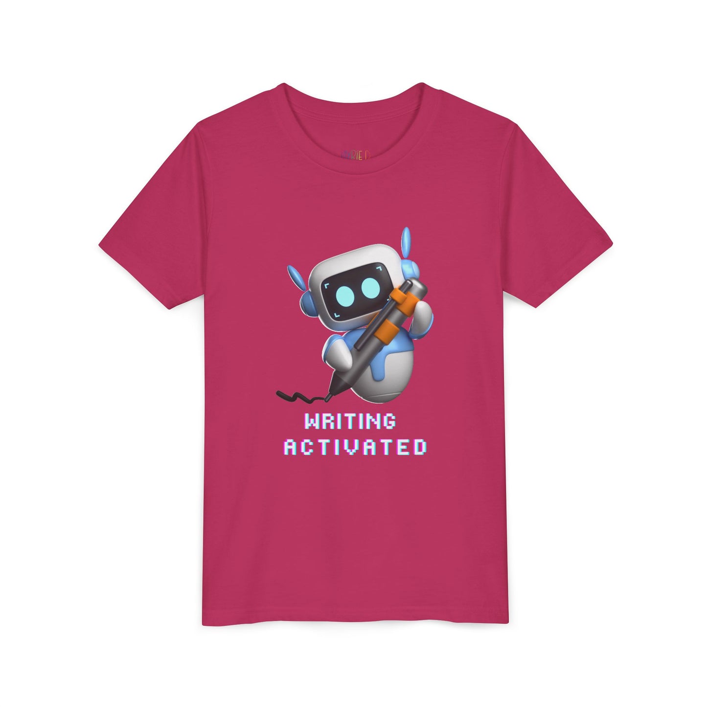 Youth Writing Activated Tee – Robot-Inspired Shirt for Creative Kids, For young writers ready to power up their pens!