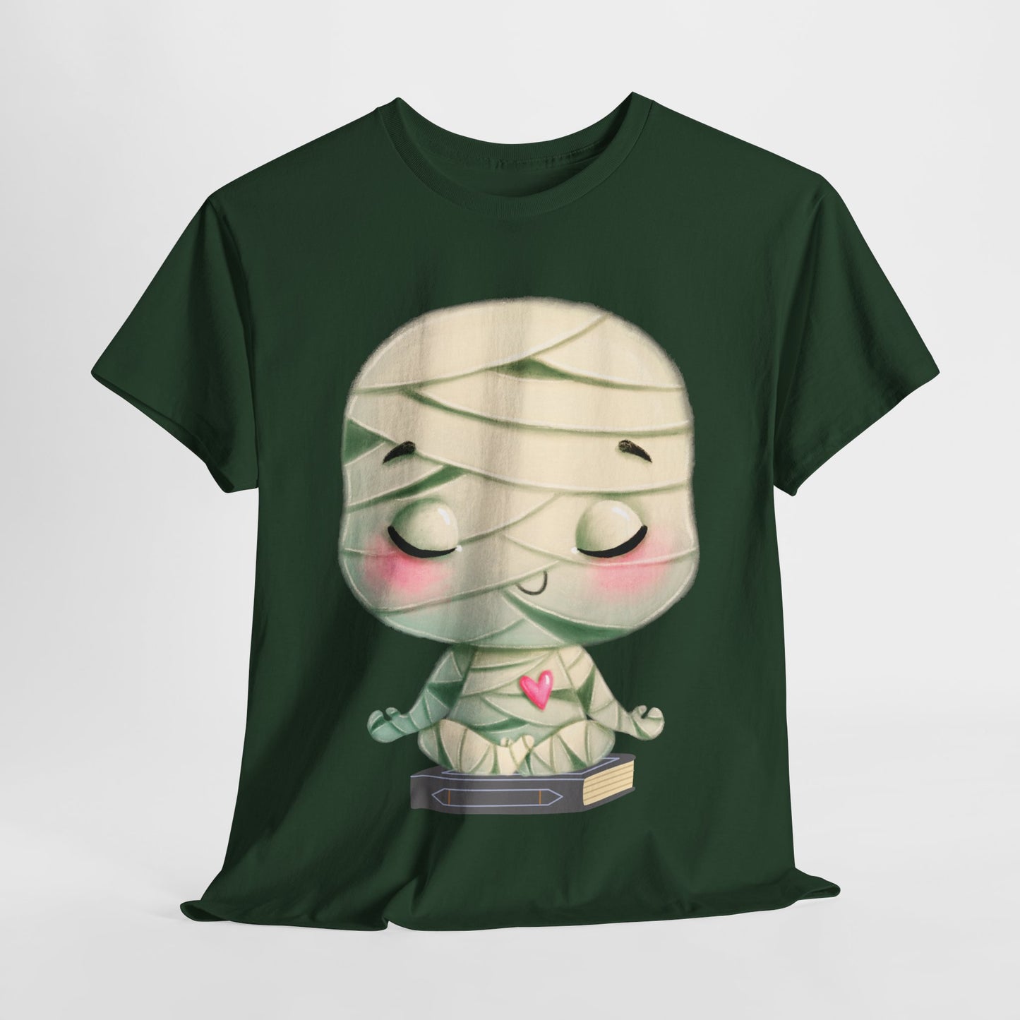 Teen/Adult Unisex Cute Mummy Reading Tee – Spooky Sweet Halloween Book Lover Shirt