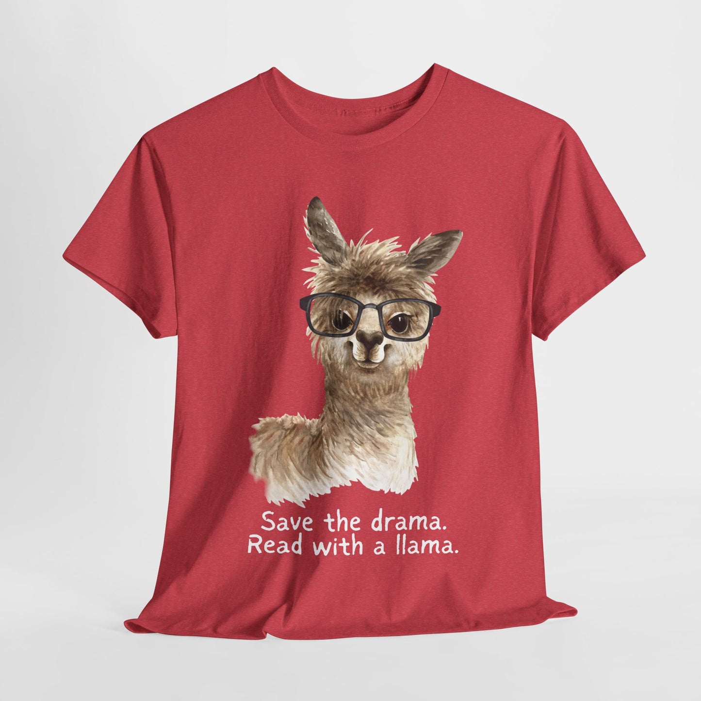 Teen/Adult Unisex Read with a Llama Tee – No Drama, Just Chapters