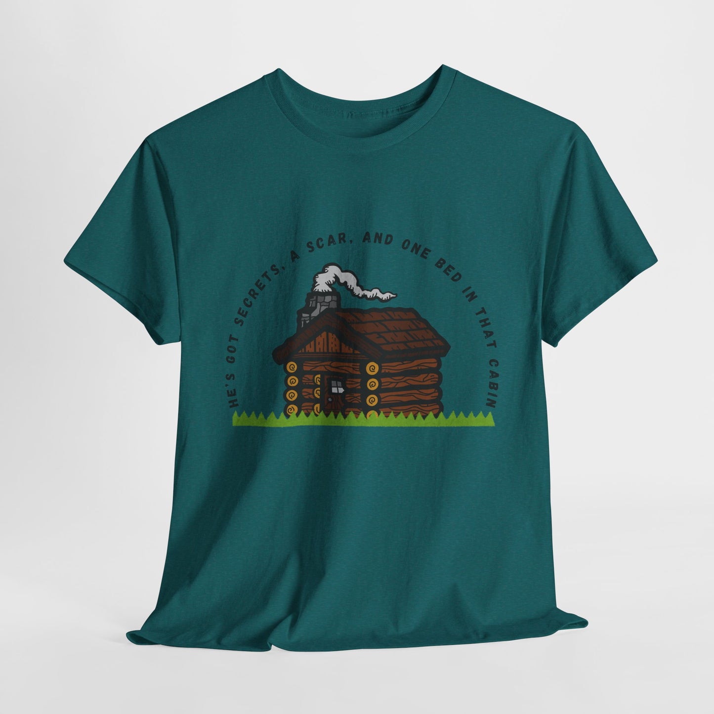 Teen/Adult Unisex Tee – He’s Got Secrets, a Scar, and One Bed in That Cabin