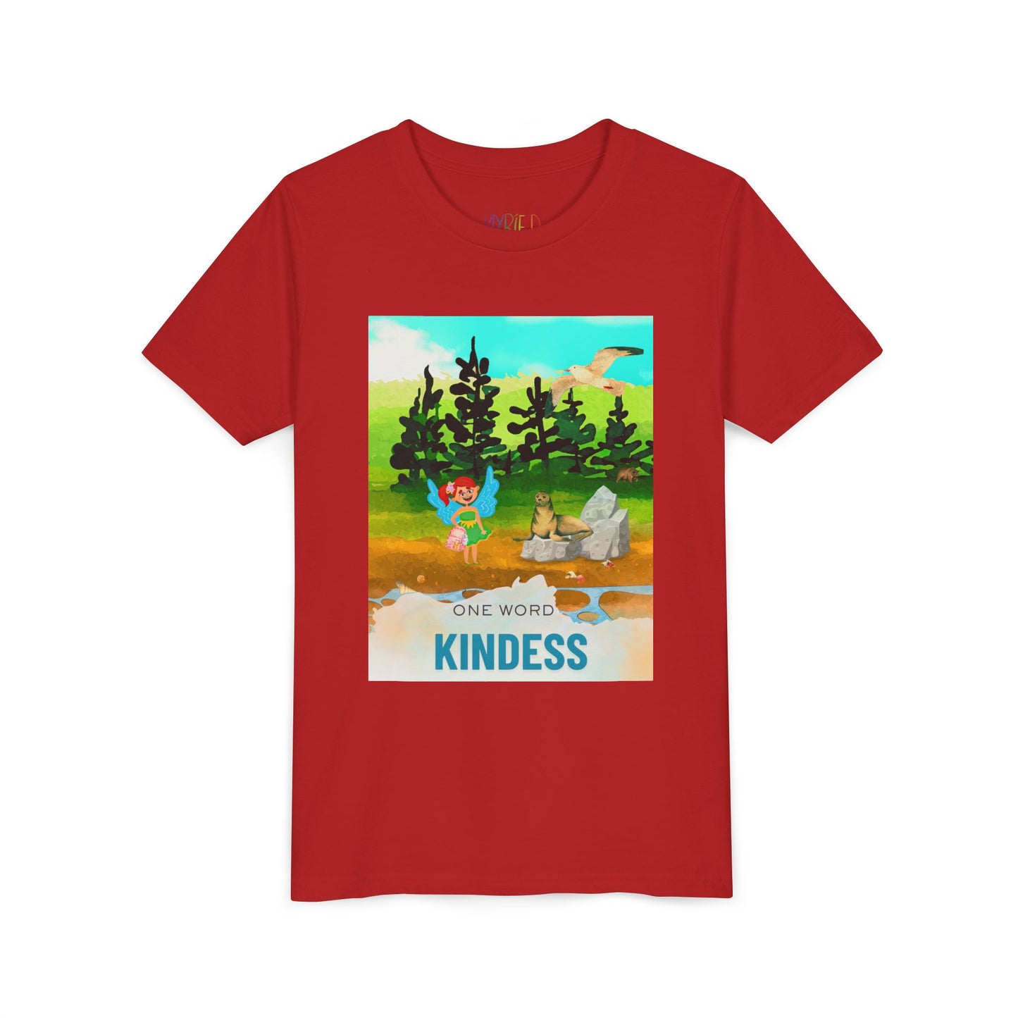 Youth One Word: Kindness Tee – Fairy Forest T-Shirt for Kids, Gentle Message Apparel for Young Hearts
