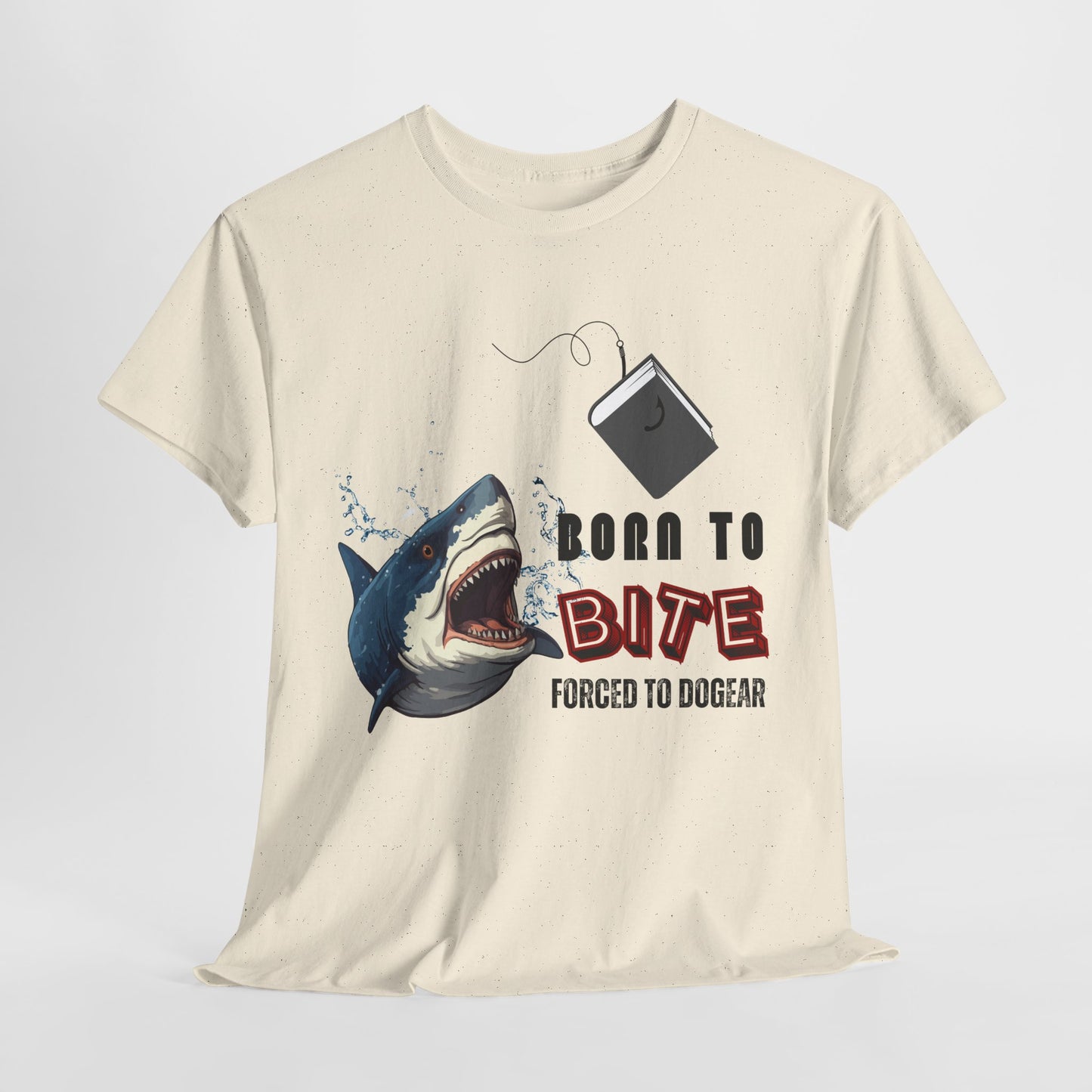 Teen/Adult Unisex Born to Bite Tee – Funny Shark Shirt for Bold Book Lovers