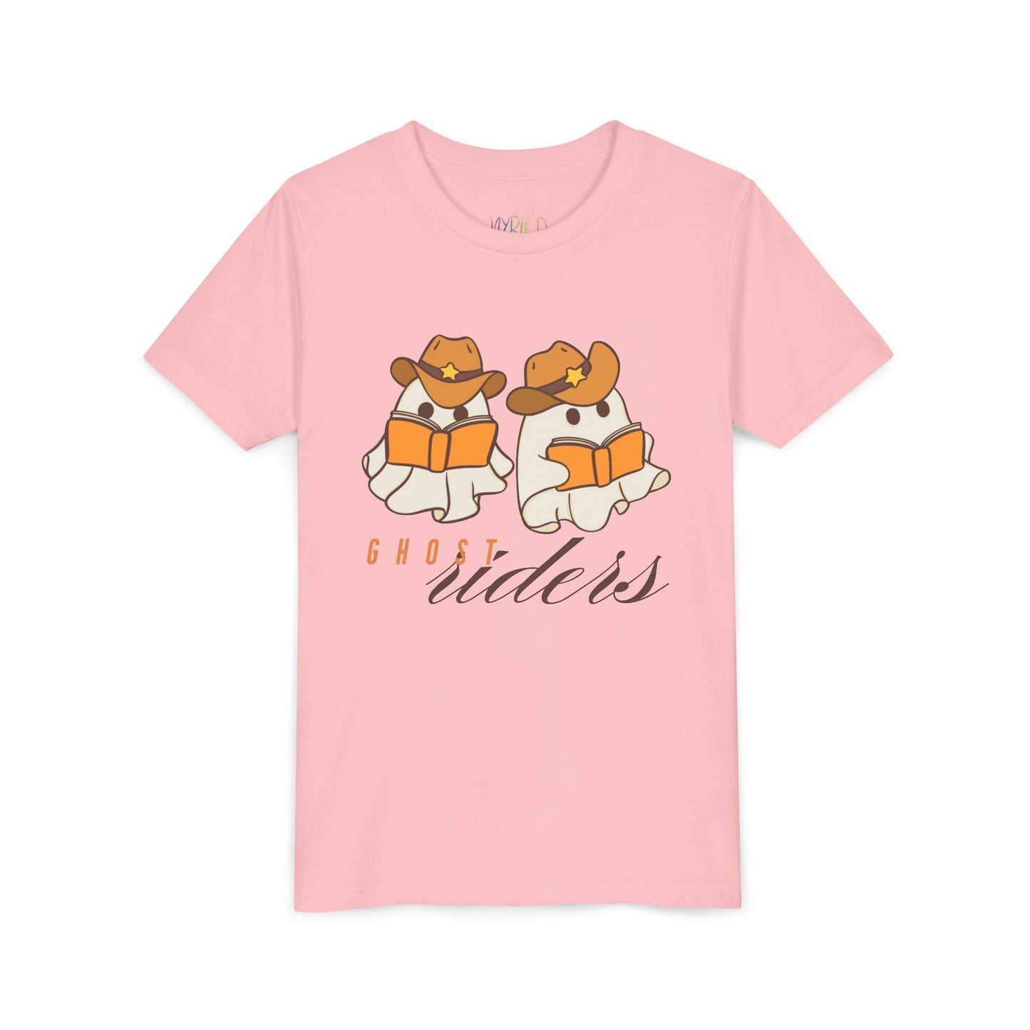 Youth Ghost Riders Halloween T-Shirt – Cute Book-Loving Ghosts Design