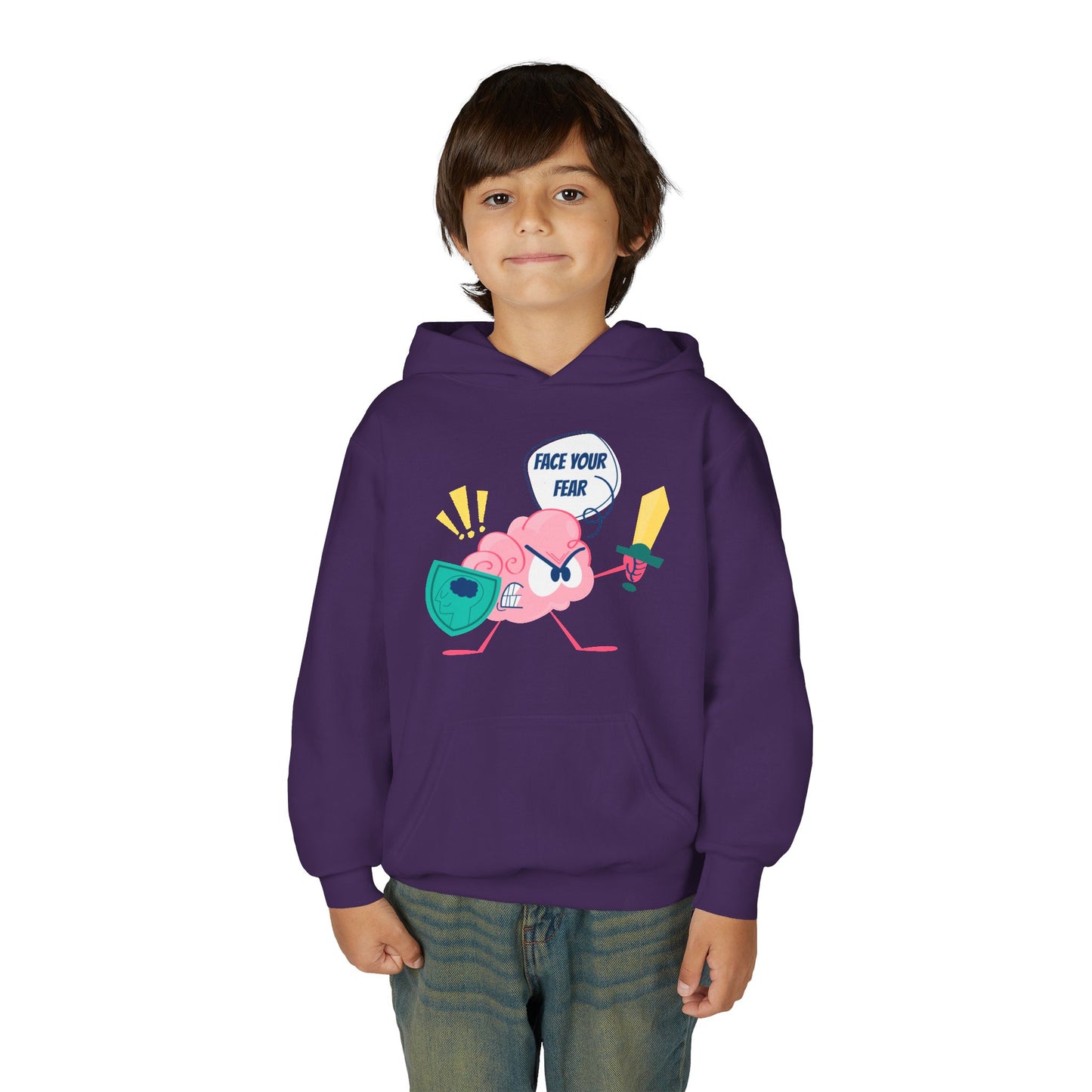 Youth Motivational Face Your Fear Hoodie