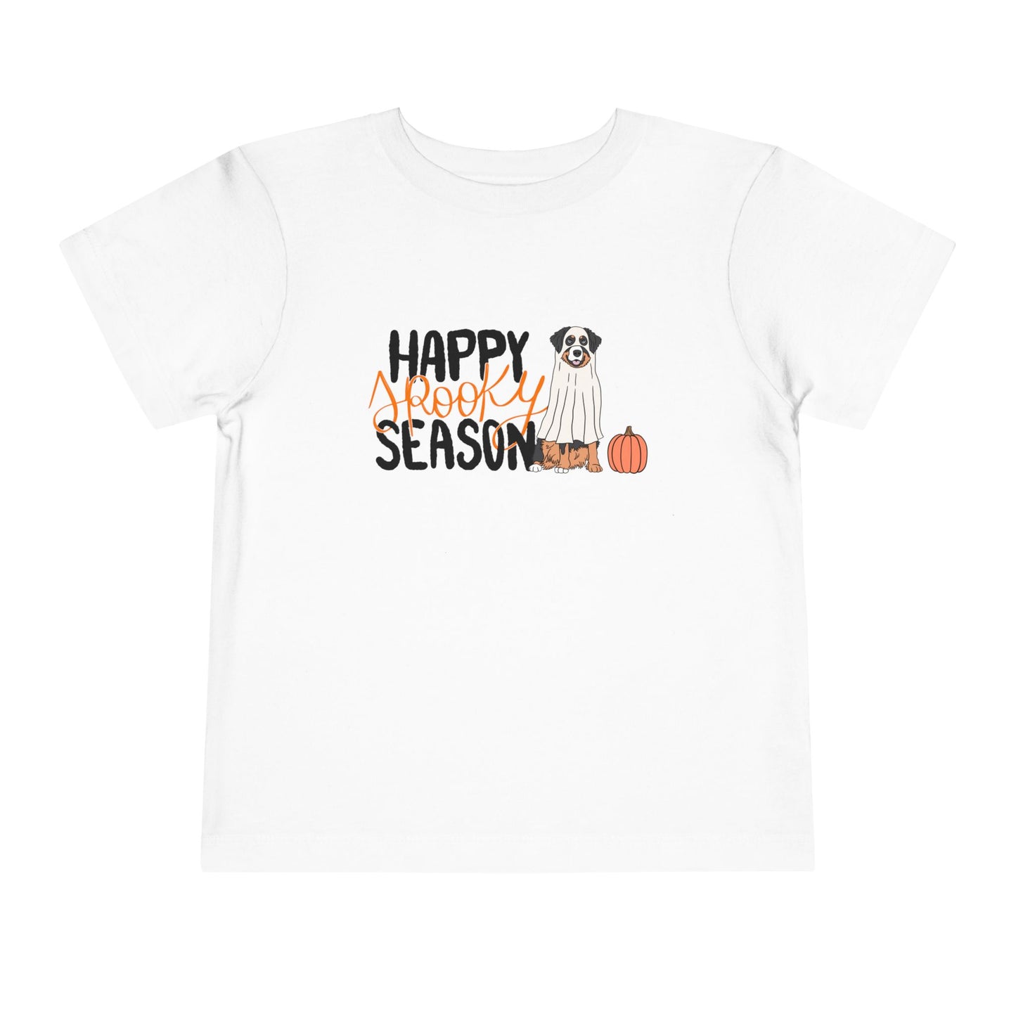 Toddler "Happy Spooky Season" Tee – Cute Halloween Dog & Pumpkin Shirt