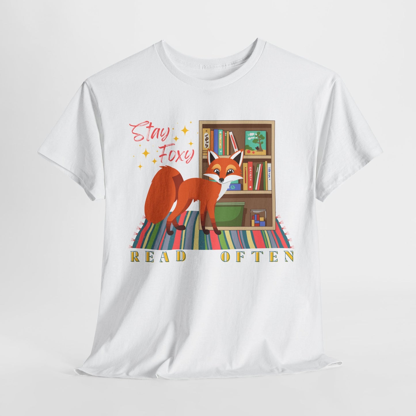 Teen/Adult Unisex “Stay Foxy, Read Often” Fox Tee