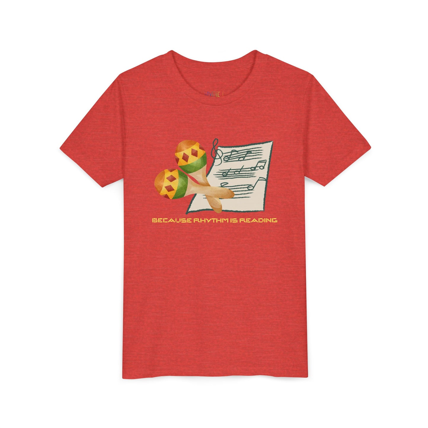Youth Because Rhythm Is Reading Tee – Maracas Shirt for Kids Who Read Music Like a Book