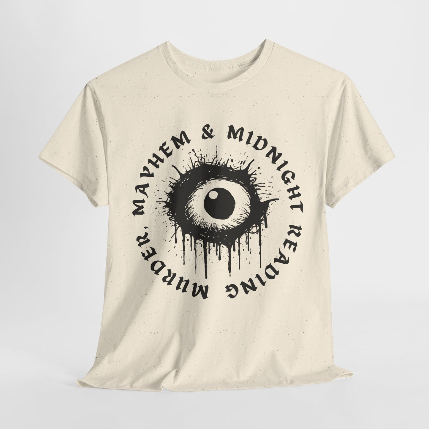 Teen/Adult Unisex Mayhem & Midnight Reading T-Shirt – Horror Eye Graphic Tee